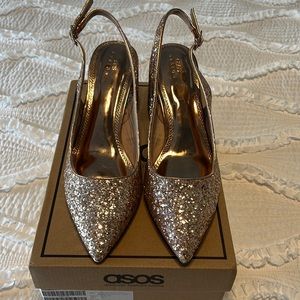 Asos Glitter Sling Back Pumps